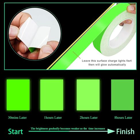 Glow Tape 1 Inch x 85 Feet Fluorescent Tape Waterproof for Outdoor Luminous Tape Halloween Decorations and Stage in Saudi Arabia