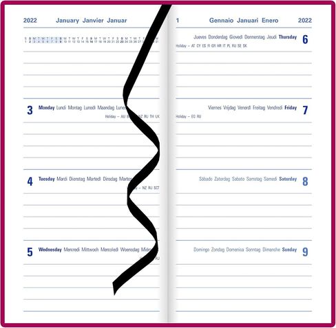 Letts of London Woodland 2025 Weekly Planner, 12 Months, January to December, Sewn Binding, Medium Pocket, 5.875" x 3.125", Multilingual, Pink (C082174-25) in Saudi Arabia