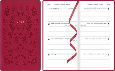 Letts of London Woodland 2025 Weekly Planner, 12 Months, January to December, Sewn Binding, Medium Pocket, 5.875" x 3.125", Multilingual, Pink (C082174-25) in Saudi Arabia
