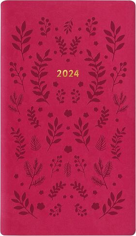 Letts of London Woodland 2025 Weekly Planner, 12 Months, January to December, Sewn Binding, Medium Pocket, 5.875" x 3.125", Multilingual, Pink (C082174-25) in Saudi Arabia