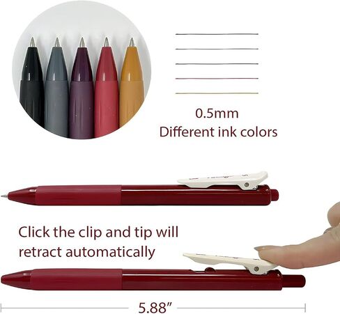 مجموعة قلم هلام قابلة للسحب من Allydrew Multi-Color (5 حزمة) ، نقطة غرامة 0.5 ملم ، للكتابة ، اليومية ، الرسم ، المنزل والمكتب ، الكلاسيكية الجديدة in Kuwait
