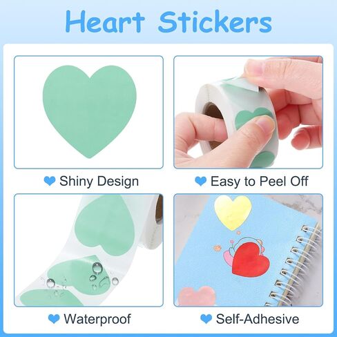 MECCANIXITY 1500Pcs Heart Stickers 1 Inch Self-Adhesive Stickers Paper Labels for DIY Crafts Wedding Party Gifts Shop Home Classroom Bottle Packaging,Laser,3 Rolls/500 Per Roll in Saudi Arabia