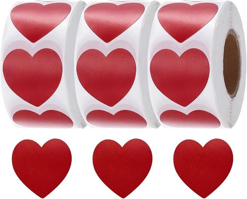 MECCANIXITY 1500Pcs Heart Stickers 1 Inch Self-Adhesive Stickers Paper Labels for DIY Crafts Wedding Party Gifts Shop Home Classroom Bottle Packaging,Laser,3 Rolls/500 Per Roll in Saudi Arabia