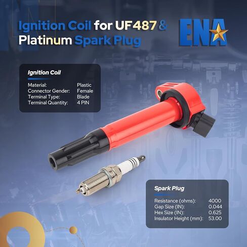 ENA Pack 6 UF487 ملف الإشعال اعة 3.5 V6 متوافق مع لكزس تويوتا أفالون هايلاندر كامري هايلاندر RAV4 سيينا فينزا RX450h ES350 IS350 2007 2008 2009 2010 2011 2012 2013 2014 2015 in Kuwait