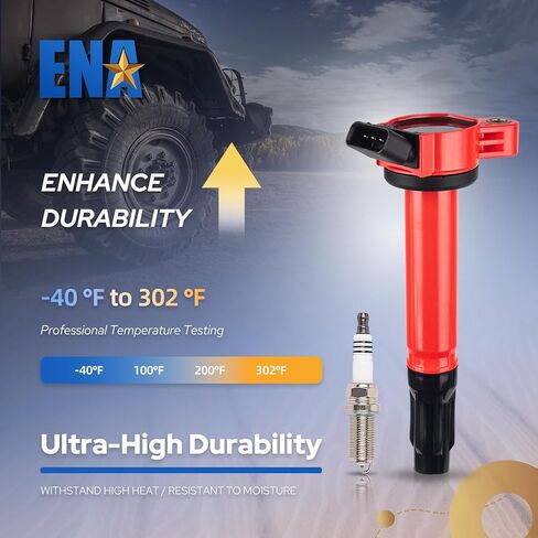ENA Pack 6 UF487 ملف الإشعال اعة 3.5 V6 متوافق مع لكزس تويوتا أفالون هايلاندر كامري هايلاندر RAV4 سيينا فينزا RX450h ES350 IS350 2007 2008 2009 2010 2011 2012 2013 2014 2015 in Kuwait
