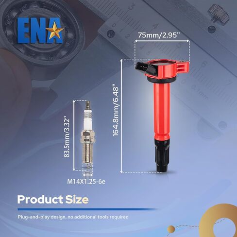 ENA Pack 6 UF487 ملف الإشعال اعة 3.5 V6 متوافق مع لكزس تويوتا أفالون هايلاندر كامري هايلاندر RAV4 سيينا فينزا RX450h ES350 IS350 2007 2008 2009 2010 2011 2012 2013 2014 2015 in Kuwait