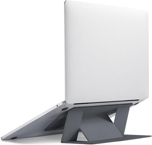 Moft Laptop Stand for Desk ، Stand-Latherive Captop Stand مع اثنين من زوايا المشاهدة القابلة للتعديل ، وقابل للطي ومحمول حامل متوافق مع MacBook Air ، MacBook Pro 11 "-16" ، Silver in Kuwait