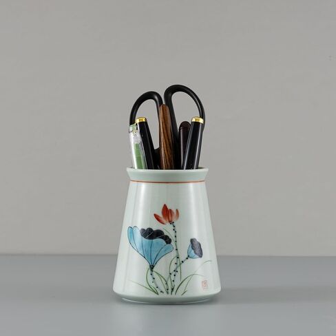 Porcelain Pen Holder Cup,4 inch Small Ceramic Jar,Minimalist Decor for Desk Office and Home (Orchid) in Saudi Arabia