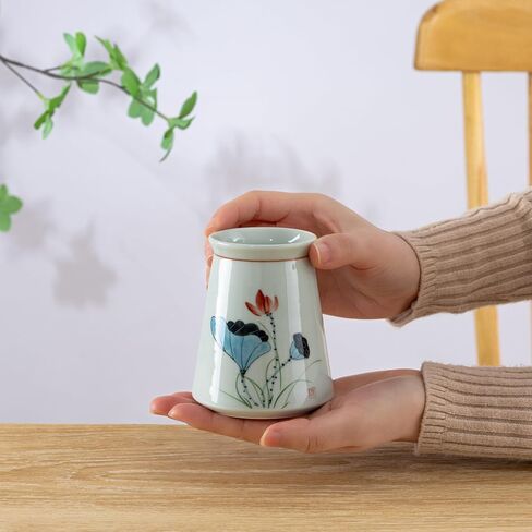 Porcelain Pen Holder Cup,4 inch Small Ceramic Jar,Minimalist Decor for Desk Office and Home (Orchid) in Saudi Arabia