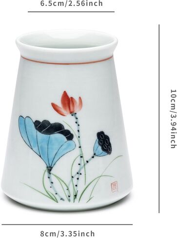 Porcelain Pen Holder Cup,4 inch Small Ceramic Jar,Minimalist Decor for Desk Office and Home (Orchid) in Saudi Arabia