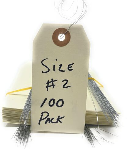 Manila Tags with Attached Metal Wire Heavy Duty Manilla Pre Wired Paper Shipping Tag | 2.75" x 1.375" | Reinforced Eyelet Great for Inventory, Parts, Sales, Tools & More | Pack of 100 in Saudi Arabia