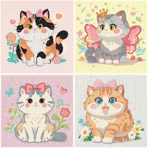 FlyingMage 4 Pack Diamond Art Painting Kits for Adults, Full Drill 5D Diamond Dots Cute Animal Paintings Kits Art and Crafts for Decoration & Gifts (Blue Seahorse+Dolphin+Turtle+Octopus) in Kuwait