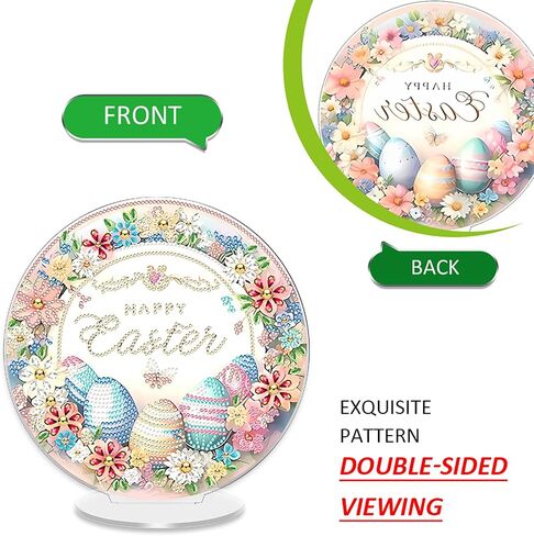 Swekke Easter Egg Egg Diamond Art Kit للبالغين ، وحجر الراين الخاص بالبالغين ، و Diy Acrylic Diamond Art Pursants معلقات حديقة منزلية معلقة زخرفة ، in Kuwait