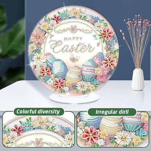Swekke Easter Egg Egg Diamond Art Kit للبالغين ، وحجر الراين الخاص بالبالغين ، و Diy Acrylic Diamond Art Pursants معلقات حديقة منزلية معلقة زخرفة ، in Kuwait