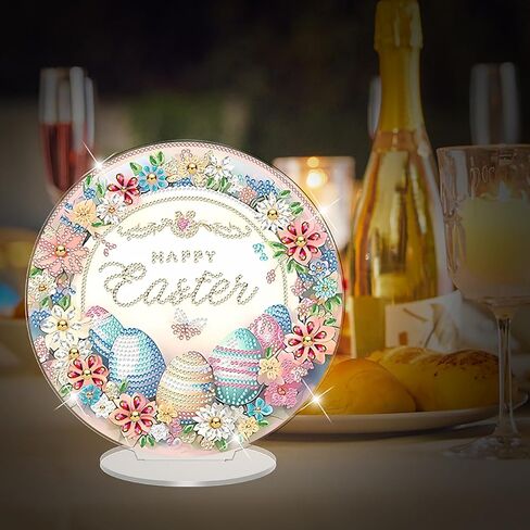 Swekke Easter Egg Egg Diamond Art Kit للبالغين ، وحجر الراين الخاص بالبالغين ، و Diy Acrylic Diamond Art Pursants معلقات حديقة منزلية معلقة زخرفة ، in Kuwait