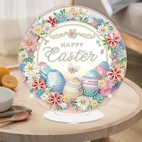 Swekke Easter Egg Egg Diamond Art Kit للبالغين ، وحجر الراين الخاص بالبالغين ، و Diy Acrylic Diamond Art Pursants معلقات حديقة منزلية معلقة زخرفة ، in Kuwait