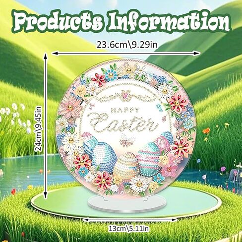 Swekke Easter Egg Egg Diamond Art Kit للبالغين ، وحجر الراين الخاص بالبالغين ، و Diy Acrylic Diamond Art Pursants معلقات حديقة منزلية معلقة زخرفة ، in Kuwait