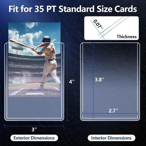 32ct Card Sleeves Hard Plastic, EDUDIIU 3" x 4" Top Loads for Cards, 35PT Hard Card Protectors, Rigid Toploads Hard Plastic for Yugioh, Baseball, Sports Cards in Saudi Arabia