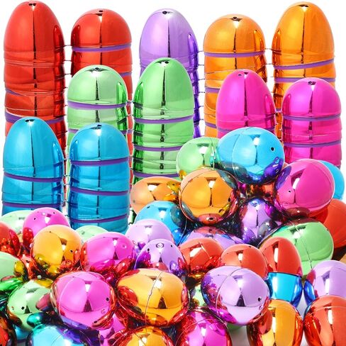 Skirfy Fillable Easter Eggs 2.36" Inch (36 Pack) with Hinge Bulk Colorful Bright Plastic Easter Eggs, Perfect for Easter Egg Hunt,Birthday Party Favor in Saudi Arabia