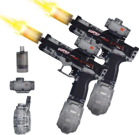 Electric Water Gun for Kids Ages 8-12-Automatic Water Gun with Automatic High Power, Long Range 28-32 FT,Beach Toys for Summer Outdoor Fun, Black*2 in Saudi Arabia