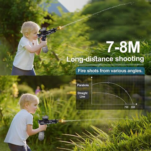 Electric Water Gun for Kids Ages 8-12-Automatic Water Gun with Automatic High Power, Long Range 28-32 FT,Beach Toys for Summer Outdoor Fun, Black*2 in Saudi Arabia