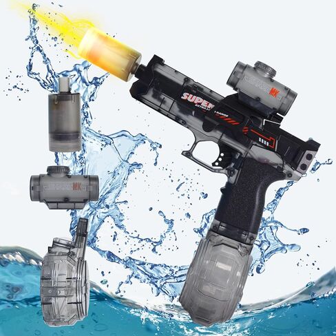 Electric Water Gun for Kids Ages 8-12-Automatic Water Gun with Automatic High Power, Long Range 28-32 FT,Beach Toys for Summer Outdoor Fun, Black*2 in Saudi Arabia