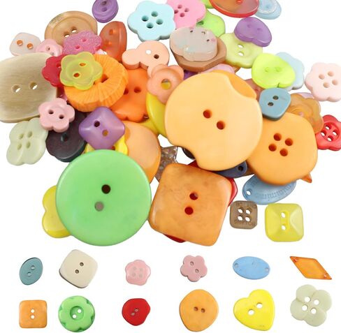 PSON 250pcs 0.78 بوصة أزرار راتنجات زهرة مسطحة ، أزرار راتنج ملونة مزخرفة مزخرفة 2 حفرة ل DIY ، لوازم الحرفية ، الرسم المصنوع يدويًا للأطفال in Kuwait