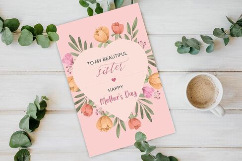 Mother's Day Card for Sister, Beautiful Sister Mothers Day Card, Cute Card for Sister, Surprising Mothers Day Gift Idea for Friend in Saudi Arabia