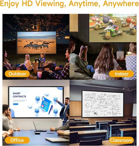 Outdoor Projector Screen with Stand, SCREENMAX 120 inch Foldable Projector Screens with Portable Carry Bag, 16:9 4k HD Rear Front Wrinkle-Free Projection Screen for Movie Night and Indoor Home Theater in Kuwait