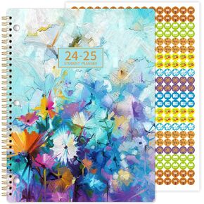 MaaIbok Student Planner 2024-2025, School Planner from August 2024 - June 2025, 9" 11", with Stickers, Printed Tabs, Light Blue