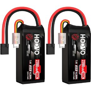 بطارية ليبو HOOVO 2S Shorty 2200 مللي أمبير في الساعة 100C 7.4 فولت RC بطارية ليبو مع موصل TR لطائرة سباق FPV بدون طيار RC طائرة هليكوبتر كوادكوبتر سيارة - قطعتان