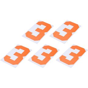 meccanixity 5 pcs الحديد على الأرقام ، 8 بوصة tirt نقل الحرارة 6 بقع الرقم الحديد على أرقام لفريق الملابس جيرسي موحد الرياضة tirt كرة السلة لكرة السلة البيسبول (Orange)
