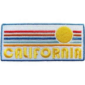 California Patch - Retro Sunrise 100% Embroidery Sew or Iron-on California Patch (4" x 1.75")
