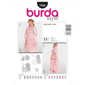 Burda Ladies Sewing Pattern 7880 Historical 1888 Bustle Fancy Dress Costumes