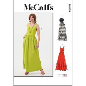 McCall's M8476U5 من السهل جعل الفساتين المتماسكة "حزمة خياطة متماسكة" ، رمز التصميم M8476 ، الأحجام 16-18-20-22-24