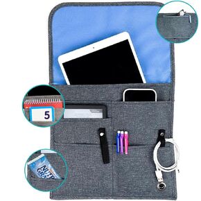 Slimline Storage Case | Digital Device and Essentials Organizer | Laptop Compartment | 6 Storage Pockets | Adjustable Shoulder Strap | Fits on Roller Bag Handle
