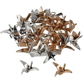 40pcs alloy paper crane spacer حبات ، رافعات ورق اوريغامي ثلاثية الأبعاد الشكل 21 × 16 مم حبات حيوانات معدنية لصنع المجوهرات DIY