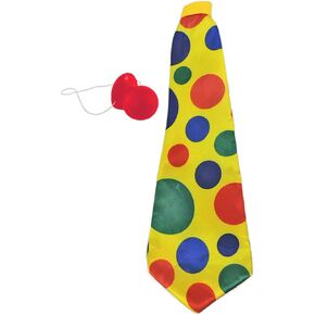 Squeaking Clown Nose with Giant Polka Dot Neck Tie