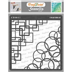 CRAFTREAT القابلة لإعادة الاستخدام هندسيًا من أجل الطلاء على الخشب والجدار والبلاط واللوحة والورق والأقمشة والأرضية - استنسل الزاوية الرجعية - 6 × 6 بوصات - فنون ديي ورسائل حرفية