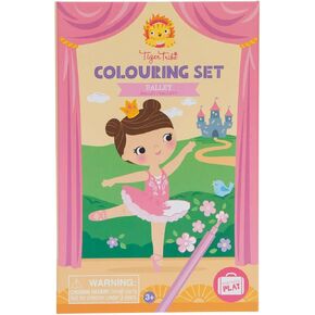 Tiger Tribe Schylling Ballet Coloring Set - Travel Take Along Art Kit - All Supplies Included - Easy Storage - Ages 3+ - 14014, Small