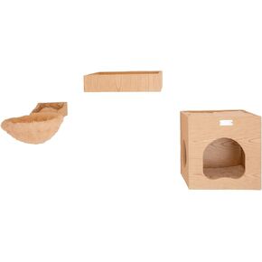 Armarkat Cat Wall Scratch Series: Tree W1907B with Condo, Perch, and Soft Perch, Natural Beige