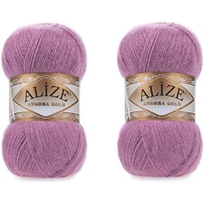 alize Angora Gold Yarn 20 ٪ Wool 80 ٪ acrylic soft yarn crochet الكثير من 2Skn 200gr 1204yds يد الدانتيل خيوط تركية تركية (28 وردة)