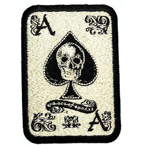 HHO Spade Diamond Card Logo Lucky Poker Iron Patch Patches Diy Patches ، Thectique Shice Sew Sew Iron On Kids Craft Patch for حقائب جينز جينز ملابس