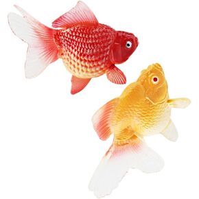 Toyvian 2pcs عائم واقعية عائمة الكوي التماثيل الأسماك التماثيل السمكة السمكة السمكة البركة الحديقة العائمة الحلي السمكة مزيفة السمك الأسماك تمثال أسماك أسماك السمك ، 5.00x4.50x2.00 سم.