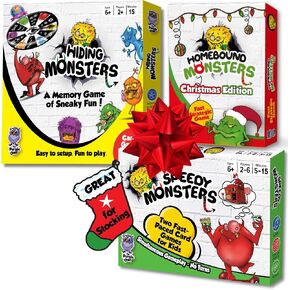 The Ideal Stocking Stuffers Bundle for Christmas, 3 Family-Friendly Card Games, Travel-Friendly, Fun Games to Sharpen Memory, Strategic Thinking, and Agility Skills |Ages 6+