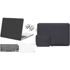 Mosiso متوافق مع MacBook Air 13 بوصة الحالة 2024-2022 M3 A3113 M2 A2681 معرف اللمس ، غلاف القشرة الصلبة واللوحة المفاتيح والفيلم الشاشة ونوع C محول وحقيبة النيوبرين مع علبة صغيرة ، رمادي رمادي ومساحة.