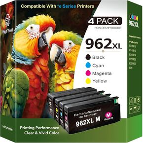 962XL حبر خراطيش حزمة التحرير والسرد العمل من أجل HP OfficeJet Pro 9015E 9025E 9020E 9018E 9010E متوافق مع HP 962 XL 9012E استبدال HP OfficeJet Pro Series (BK/C/Y)