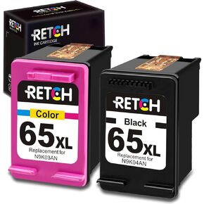 RETCH الاحتفاظ ببديل 65XL عائد العائد لـ HP 65 65XL الحبر الذي يحمل HP Envy 5052 5055 5010 5012 Deskjet 3755 2655 2600 2620 2622 2624 2652 3752 3720 3721 3722 (1 Black 1 Tri-Color)