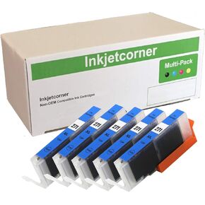 Inkjetcorner Compatible Ink Cartridge Replacement for CLI-271 CLI-271XL for use with MG5700 MG6800 MG6822 MG7720 TS5020 TS6020 TS8020 (Cyan, 5-Pack)