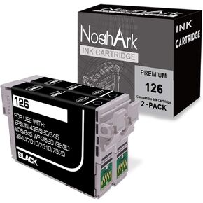 4 Packs T126 Remanufacture Ink Cartridge Replacement for Epson 126 T126 for Workforce 435 520 545 635 645 845 WF-3520 WF-3530 WF-3540 WF-7010 WF-7510 WF-7520 (4 Black)